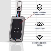RENAULT | ZINC ALLOY + SILICONE CAR KEY CASE | FOR 4 BUTTON KEY