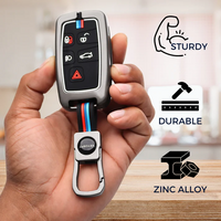 RANGE ROVER | ZINC ALLOY + SILICONE CAR KEY CASE | FOR 5 BUTTON KEY