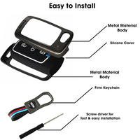 KIA | ZINC ALLOY + SILICONE CAR KEY CASE | FOR 3 BUTTON KEY