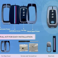 TOYOTA | ZINC ALLOY + SILICONE CAR KEY CASE | FOR 3 BUTTON KEY