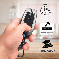 TOYOTA | ZINC ALLOY + SILICONE CAR KEY CASE | FOR 2 BUTTON KEY
