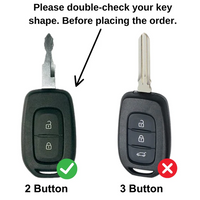RENAULT | ZINC ALLOY + SILICONE CAR KEY CASE | FOR 2 BUTTON KEY