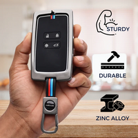 RENAULT | ZINC ALLOY + SILICONE CAR KEY CASE | FOR 4 BUTTON KEY
