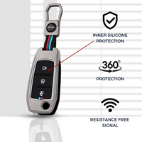 FORD | ZINC ALLOY + SILICONE CAR KEY CASE | FOR 3 BUTTON KEY