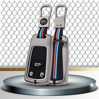 AUDI | ZINC ALLOY + SILICONE CAR KEY CASE |  FOR 3 BUTTON KEY