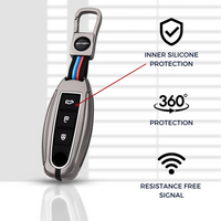 NISSAN | ZINC ALLOY + SILICONE CAR KEY CASE | FOR 3 BUTTON KEY
