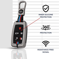 RANGE ROVER | ZINC ALLOY + SILICONE CAR KEY CASE | FOR 5 BUTTON KEY
