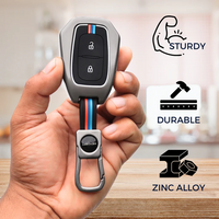RENAULT | ZINC ALLOY + SILICONE CAR KEY CASE | FOR 2 BUTTON KEY