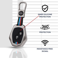 RENAULT | ZINC ALLOY + SILICONE CAR KEY CASE | FOR 2 BUTTON KEY