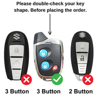 ZINC ALLOY + SILICONE CAR KEY CASE | MARUTI SUZUKI | FOR 3 BUTTON KEY