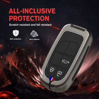 JEEP | ZINC ALLOY + SILICONE CAR KEY CASE | FOR 3 BUTTON KEY