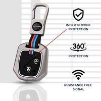 HONDA | ZINC ALLOY + SILICONE CAR KEY CASE | FOR 2 BUTTON KEY